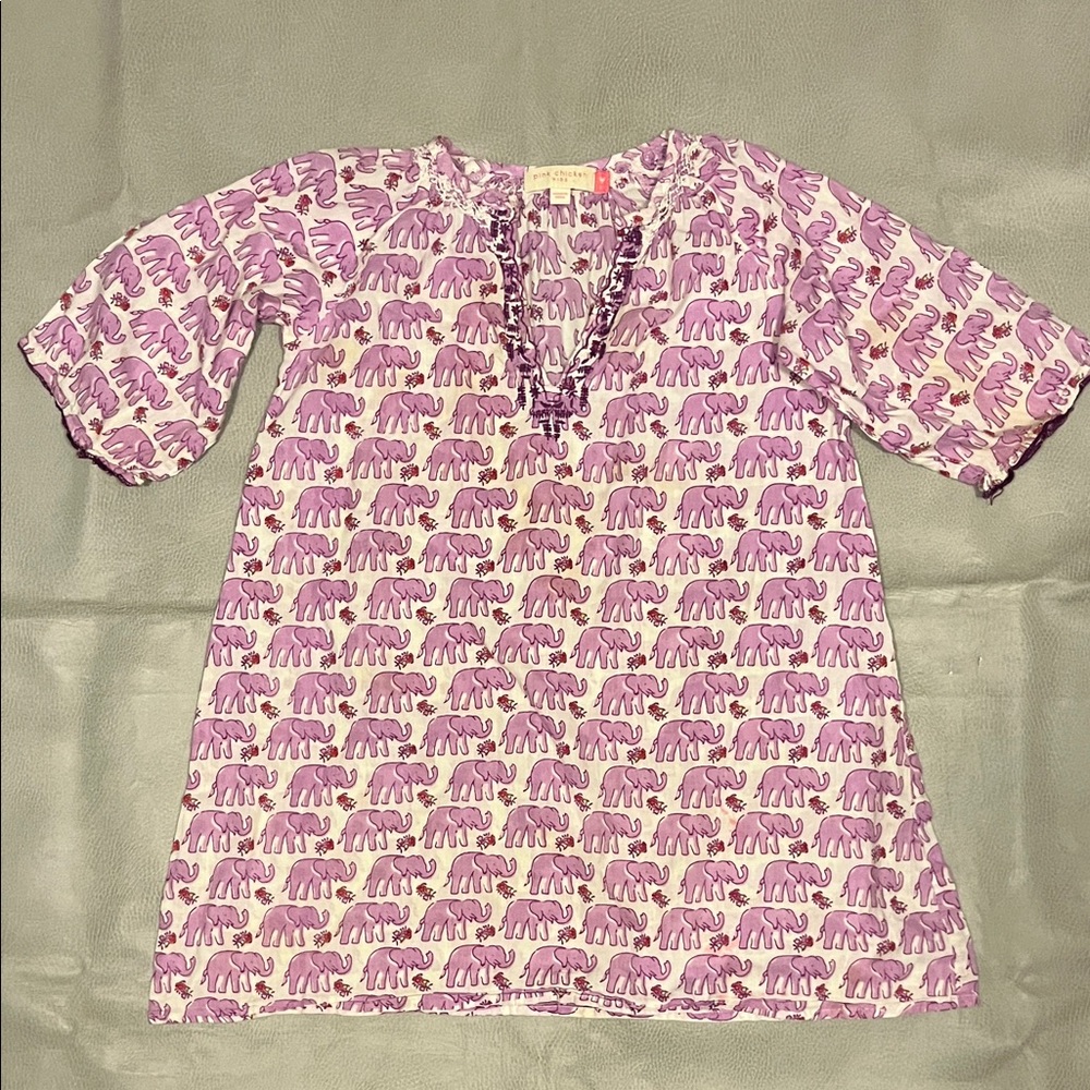 Pink Chicken - Purple Elephant Print Swim Coverup